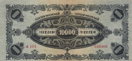 1945. 10.000P (3x) bélyeggel és bélyeg nélkül, színeltérések + 1946. 10.000MP (2x) + 10.000BP (2x) s...