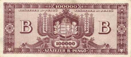 1945. 100.000P (2x) egyik eltolódott nyomattal + 1946. 100.000MP (2x) + 100.000BP (2x) T:I-,II,II-