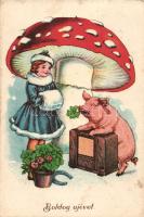 New Year, mushroom, pig