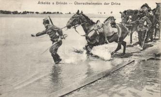 Drina river, soldiers crossing