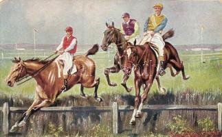 Horserace, artist signed