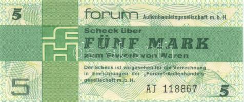 NDK/Forum Aussenhandelgesellschaft 1979. 5M "ZA" T:I GDR/Foreign Exchange Certificates 1979. 5 Mark "ZA" C:Unc