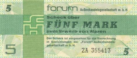 NDK/Forum Aussenhandelgesellschaft 1979. 5M "ZA" T:I
GDR/Foreign Exchange Certificates 197...