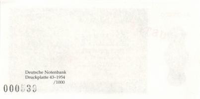 NDK 1954. 10M előlapi próbanyomat "AA 000000" "MUSTER" felülnyomással (2x) T:I,I...