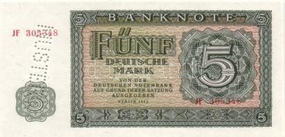 NDK 1955. 5M "JF" "MUSTER" perforációval T:I GDR 1955. 5 Mark "JF" "MUSTER" perforation C:Unc