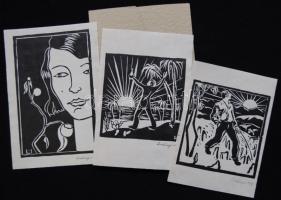 1928 "Aranysziget" Simon Andor versei Ladányi Imre (1902-1986) festő metszeteivel + 3db La...