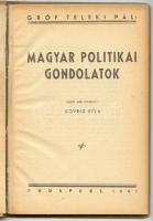 Teleki Pál: Magyar politikai gondolatok. Sajtó alá rend. Kovrig Béla. Bp., 1941, Stádium. 137p. Egészvászon kötésben