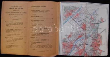 1925/1926 A Francia Haditérképészeti Hivatal 2db térképe: Párizs és Corbeil 67x49cm