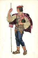 Croatian folklore, a boy from Dalmatia, s: Borelli (EK)