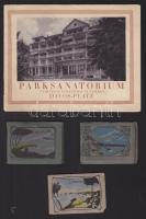 cca 1920 A Davos-Platz-i parksanatorium reklámfüzete és 3db mini leporello: Nápoly, Capri, Sorrento