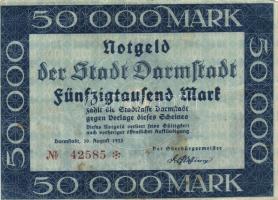 Német Birodalom /Weimari Köztársaság/Frankfurt Am Main 1923.10.18. 1.000.000.000M + Darmstadt 1923.8...