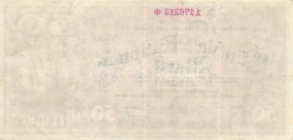 Német Birodalom/Weimari Köztársaság/Hamburg/Finanzdeputation und Hauptstaatskasse 1923. 50.000.000M ...