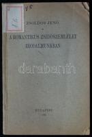 Zsoldos Jenő: A romantikus zsidószemlélet irodalmunkban. Bp., 1935, Franklin-Társulat, 26p. Különlenyomat az Izraelita Magyar Irodalmi Társulat 1935. évkönyvéből. Sarkain sérült papírkötésben