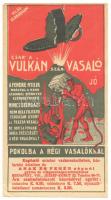 cca 1930 Az Arak és Fehér cég "Vulkán" vasalójának színes reklámszórólapja /  Flyer 17x9cm