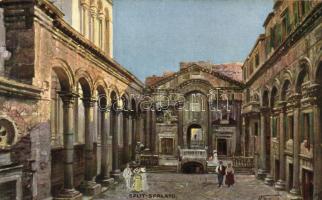 Split Diocletian's palace, Raphael Tuck Oilette, artist signed