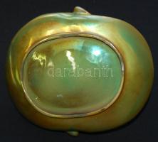 Cca 1950 Zsolnay eozinos sárkányos tál, magasság: 12 cm, szélesség: 26 cm, hibátlan állapotban