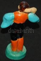 Cca 1920 Táncoló legény, Kepes (Hajdúszoboszló) kerámia, magasság: 13 cm, jó állapotban