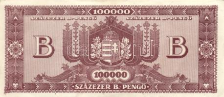 1946. 100.000BP (2x) eltolódott előlapi nyomat és színváltozatok T:II(hajtatlanok)