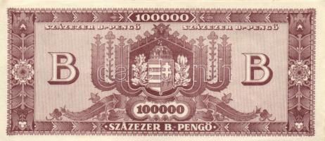 1946. 100.000BP (2x) eltolódott előlapi nyomat és színváltozatok T:II(hajtatlanok)
