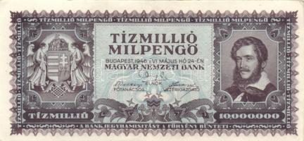 1946. 10.000.000MP (2x) eltérő színváltozatok + 10.000.000BP T:II,II-