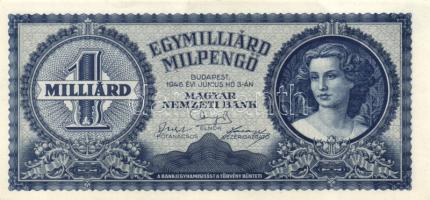 1946. 1.000.000.000MP (4x) eltérő színváltozatok eltolódott nyomat egyiknél T:I-,II