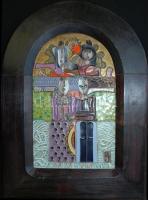 Fajka János (1935): Torzók aranyban, tűzzománc, hibátlan állapotban, igényes keretben 39×24 cm,