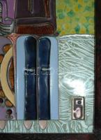 Fajka János (1935): Torzók aranyban, tűzzománc, hibátlan állapotban, igényes keretben 39×24 cm,