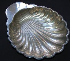 kis vegyes tétel: 2db kagyló alakú ezüstözött kínáló tál, 1db cukorkatartó üveg betéttel, alpakka tá...