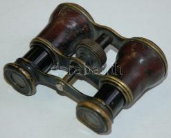 Cca 1900 Missouri Operaglass Co. gyártású bőr borítású színházi látcső, optikán jelzett/
Theater bin...