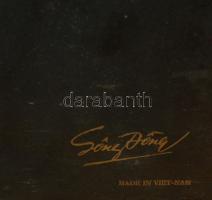 Vietnami jelzett, faragott, festett fa falidísz /
Wooden picture from Vietnam 40x20cm