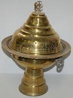 Nagyméretű török réz füstölő /  Large Turkish brass censer 33cm, d: 24cm