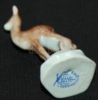 Kézzel festett Herendi jelzett porcelán őzike hibátlan állapotban, magassága: 7 cm / Handpainted Her...