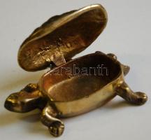 Cca 1940 réz teknősbéka ékszertartó, müködik szélessége: 11 cm