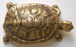 Cca 1940 réz teknősbéka ékszertartó, müködik szélessége: 11 cm