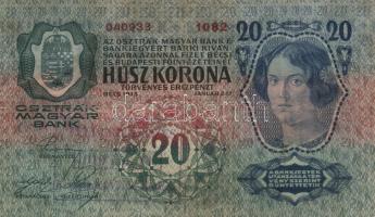 1902. 1000K + 1912. 100K + 1913. 20K (2x) klf, mindegyik lila "Felülbélyegzés 1919. jan.11. Kec...