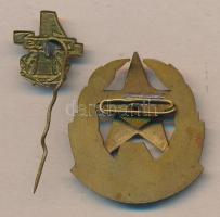 1985. "Díszszemle 1945-1985" zománcozott jelvény + "Május 1" jelvény T:2