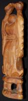 Faragott fa Buddha szobor, jó állapotban, magasság: 27 cm