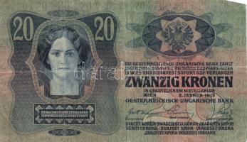 1912. 100K + 1913. 20K + 1917. 2K mindegyik nem hivatalos "Bács Bodrog Megyei Ó-Becsei Járás......