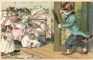 1899 Cats litho