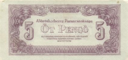 1944. 1P, 2P, 5P (2x), 10P, 20P (T:I-), 50P (2x), 100P " A Vöröshadsereg Parancsnoksága" s...