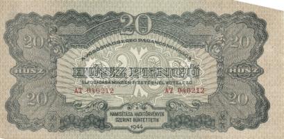 1944. 1P, 2P, 5P (2x), 10P, 20P (T:I-), 50P (2x), 100P " A Vöröshadsereg Parancsnoksága" s...