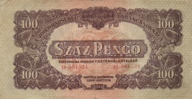 1944. 1P, 2P, 5P (2x), 10P, 20P (T:I-), 50P (2x), 100P " A Vöröshadsereg Parancsnoksága" s...