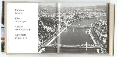 Minikönyv: Magyarország. Bp., 1975, Panoráma. Négynyelvű album fekete-fehér és színes fotókkal, védő...