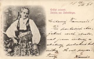 1898 Transylvanian folklore, szász woman (EK)