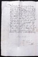 1621 Német nyelven írt viaszpecsétes, kézírásos levél + 1636 Latin nyelvű viaszpecsétes levél Pattos...