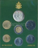 Vatikán 1989. 10L - 1000L Ag 7db klf líra emlékpénz dísz szettben "II.János Pál pápa" T:BU...