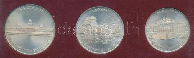 1956. 10Ft + 20Ft + 25Ft Ag "10 éves a Forint" sor T:1