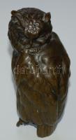 Cca 1940 Bagoly, bronz (üreges), talapzat nélkül, magasság: 17 cm