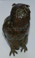 Cca 1940 Bagoly, bronz (üreges), talapzat nélkül, magasság: 17 cm