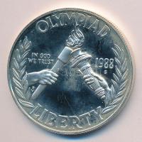 Amerikai Egyesült Államok 1988S 1$ Ag "Olimpia" tanúsítvánnyal, díszdobozban és kartonban ...